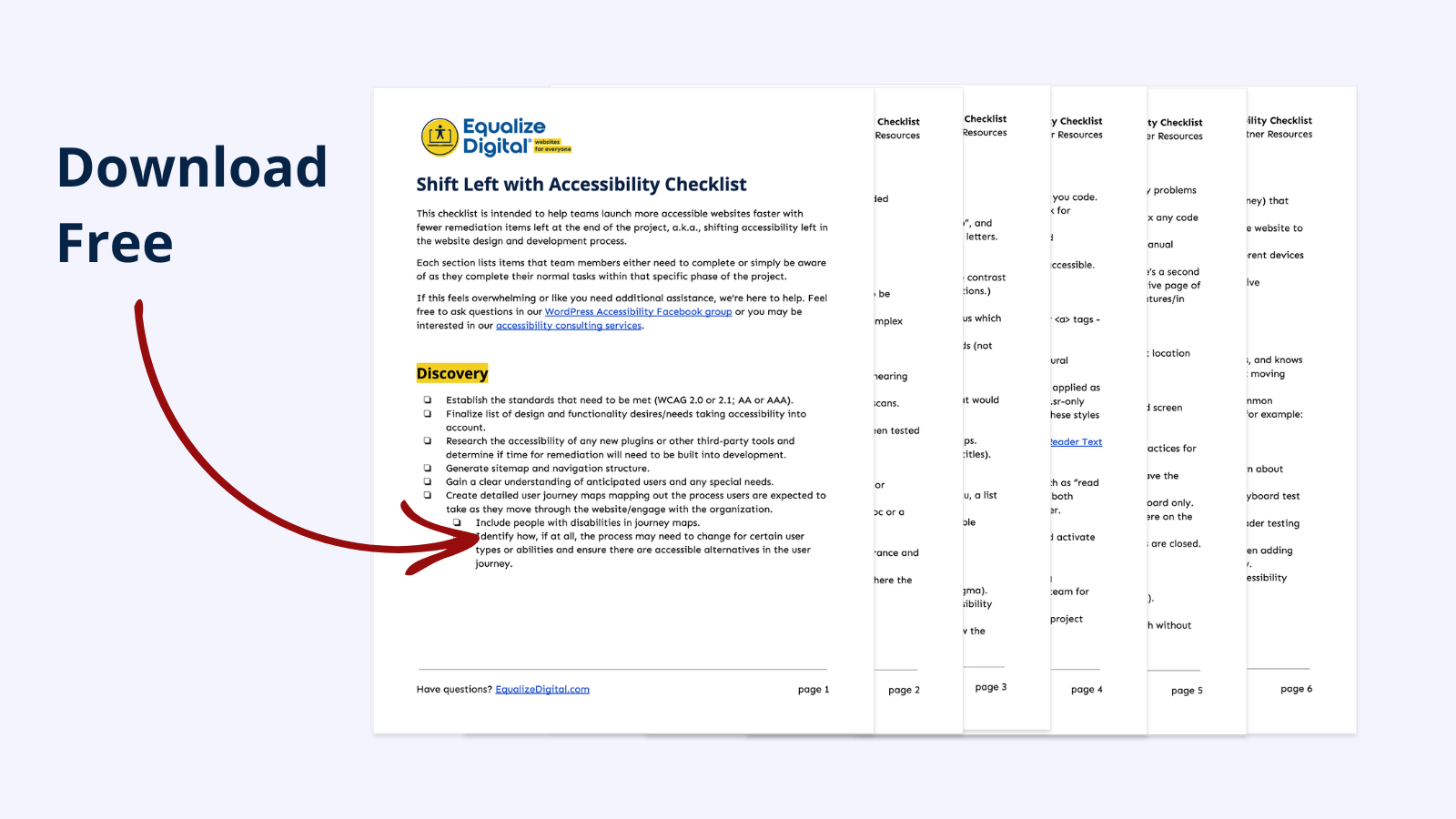 Download Free - Shift Left with Accessibility 5-page checklist.